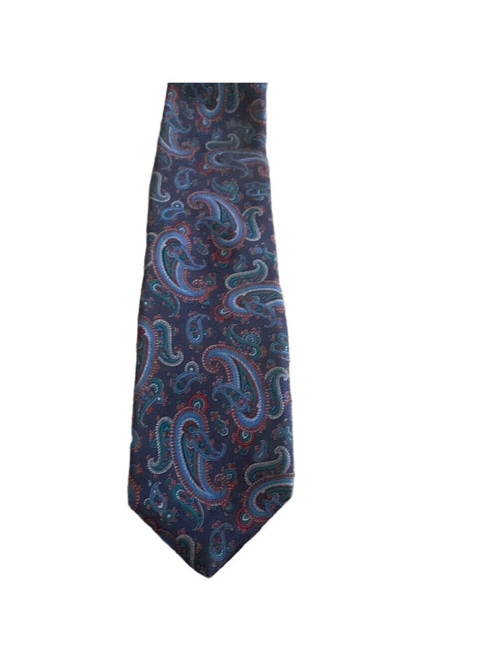 Giacomo Italia Elegant Paisley Silk Tie – Navy & Red